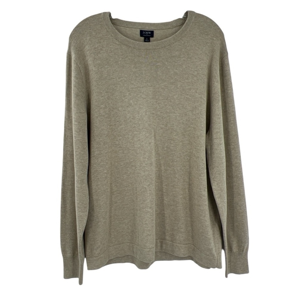 NWT’S J.Crew 100% Cotton Crew Neck Light Tan Pullover Sweater SZ L